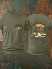 Men's Retro Alligator Alcatraz Funny Florida Everglades Dark Humor Short Sleeve Tee