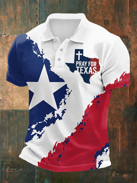 Men's Pray For Texas Print short sleeve shirt
