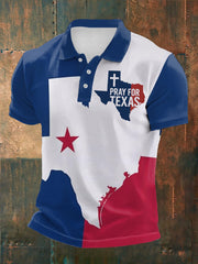 Men's Pray For Texas Print Shirt