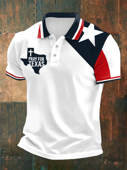 Men's Pray For Texas Print short sleeve shirt