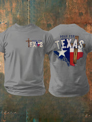 Men's Pray For Texas Print short sleeve T-shirt