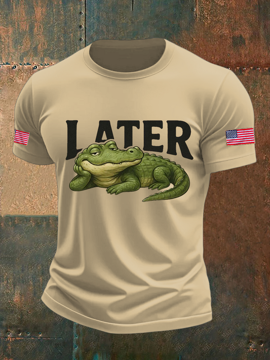 Men's Retro Alligator Alcatraz Funny Florida Everglades Dark Humor T-shirt