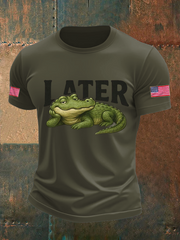 Men's Retro Alligator Alcatraz Funny Florida Everglades Dark Humor T-shirt