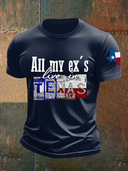 Men's All My Ex's Live in Texas Short-sleeved T-shirt