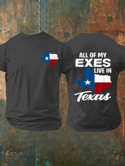 Men's All My Ex's Live in Texas Short-sleeved T-shirt