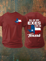 Men's All My Ex's Live in Texas Short-sleeved T-shirt