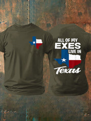 Men's All My Ex's Live in Texas Short-sleeved T-shirt