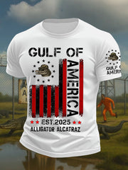 Camiseta estampada con humor negro de los Everglades de Florida y caimán de Alcatraz para hombre