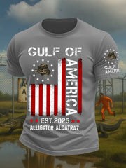 Camiseta estampada con humor negro de los Everglades de Florida y caimán de Alcatraz para hombre