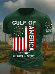 Camiseta estampada con humor negro de los Everglades de Florida y caimán de Alcatraz para hombre