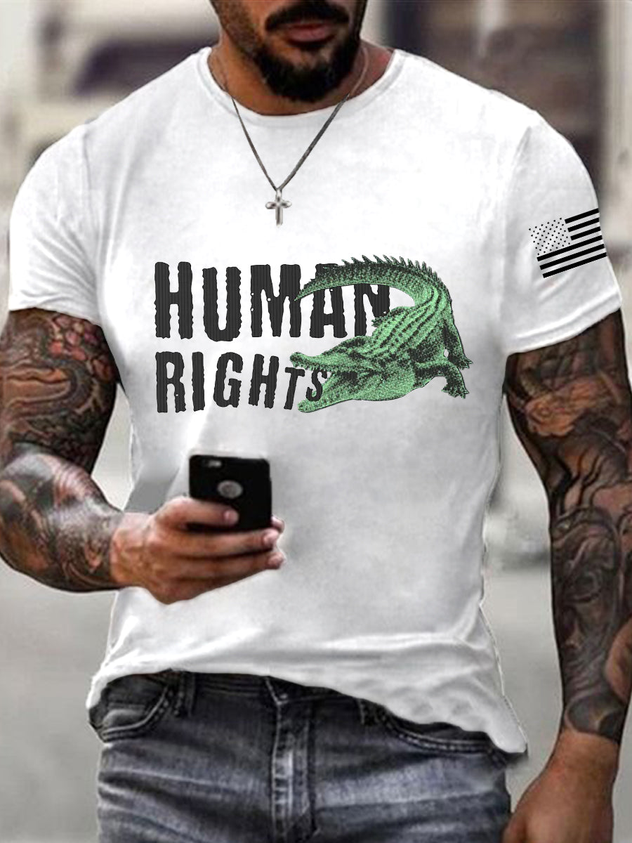 Men's Retro Alligator Alcatraz Funny Florida Everglades Dark Humor  Short Sleeve Tee