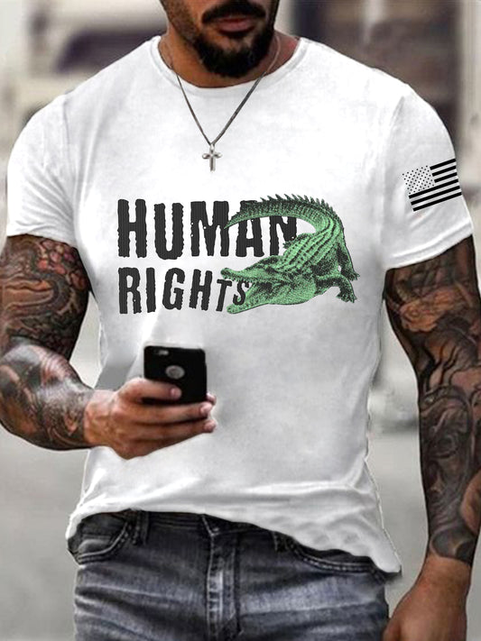 Men's Retro Alligator Alcatraz Funny Florida Everglades Dark Humor  Short Sleeve Tee