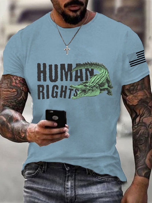 Men's Retro Alligator Alcatraz Funny Florida Everglades Dark Humor  Short Sleeve Tee