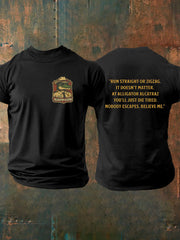 Men's Retro Alligator Alcatraz Funny Florida Everglades Dark Humor  Short Sleeve Tee