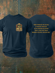 Men's Retro Alligator Alcatraz Funny Florida Everglades Dark Humor  Short Sleeve Tee
