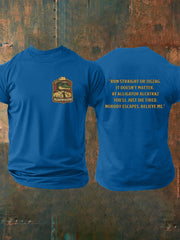 Men's Retro Alligator Alcatraz Funny Florida Everglades Dark Humor  Short Sleeve Tee