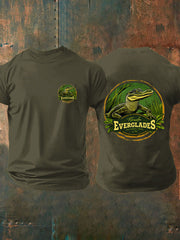 Men's Retro Alligator Alcatraz Funny Florida Everglades Dark Humor T-Shirt