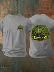 Men's Retro Alligator Alcatraz Funny Florida Everglades Dark Humor T-Shirt