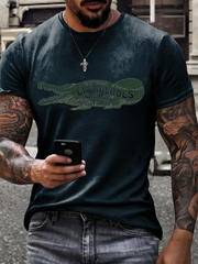 Men's Retro Alligator Alcatraz Funny Florida Everglades Dark Humor T-Shirt