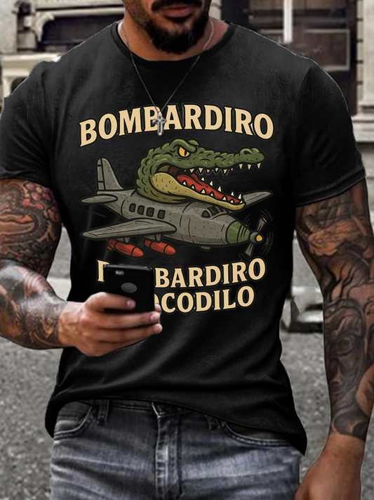 Men's Retro Alligator Alcatraz Funny Florida Everglades Dark Humor T-Shirt
