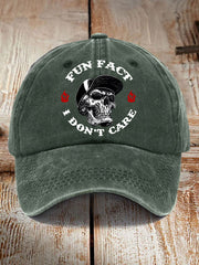 Unisex Fun Fact I Don't Care Funny Skeleton Quote Attitude Hat