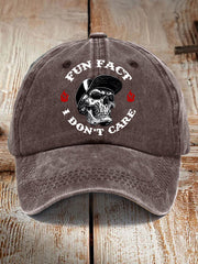 Unisex Fun Fact I Don't Care Funny Skeleton Quote Attitude Hat