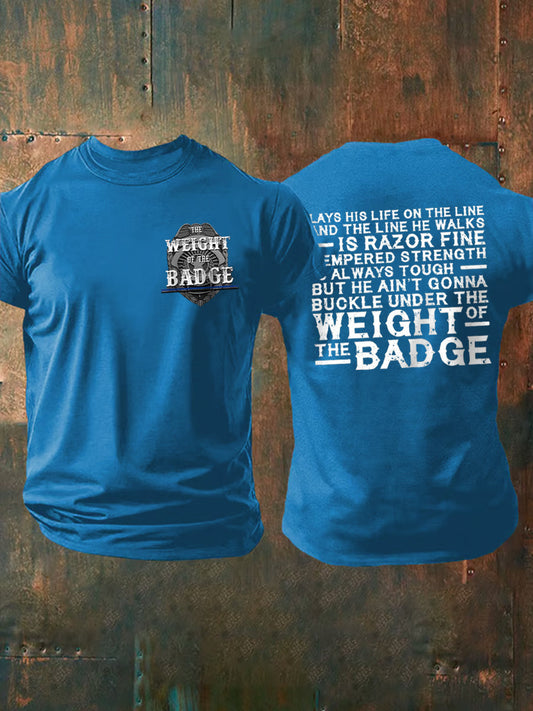 Men's The Weight of the Badge Country Music Fan Cotton T-shirt