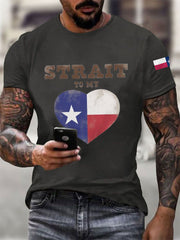 Men's Strait To My Heart Texas Cotton T-shirt