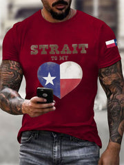 Men's Strait To My Heart Texas Cotton T-shirt