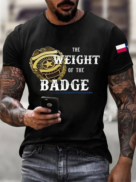 Men's The Weight of the Badge Country Music Fan Cotton T-shirt