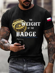 Men's The Weight of the Badge Country Music Fan Cotton T-shirt