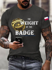 Men's The Weight of the Badge Country Music Fan Cotton T-shirt
