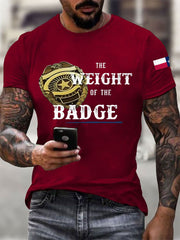 Men's The Weight of the Badge Country Music Fan Cotton T-shirt