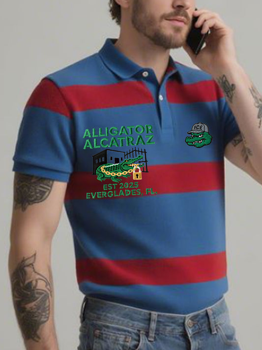 Men's Retro Alligator Alcatraz Funny Florida Everglades Dark Humor Shirt