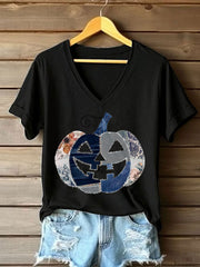 Women's Pumpkin Art Print Casual T-Shirt