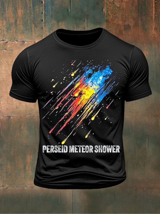 Men's Perseid Meteor Shower Printed T-shirt