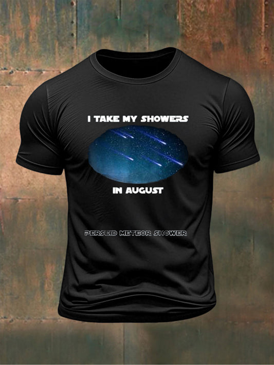 Men's Perseid Meteor Shower Printed T-shirt