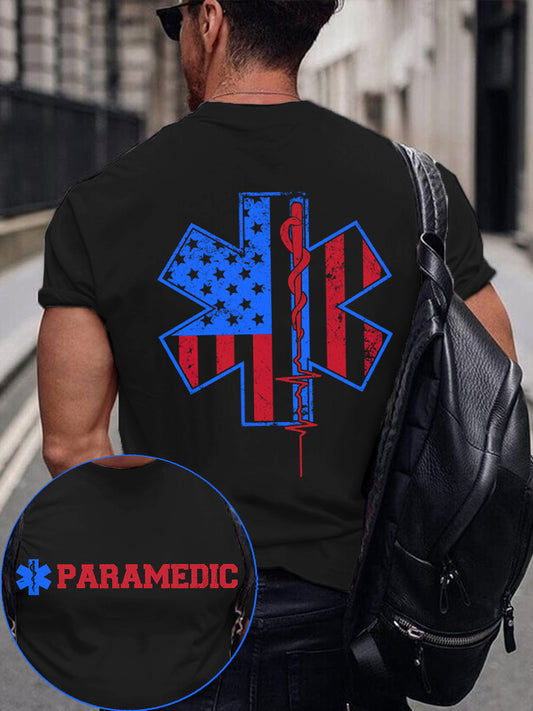 Men's Paramedic Print Vintage T-Shirt