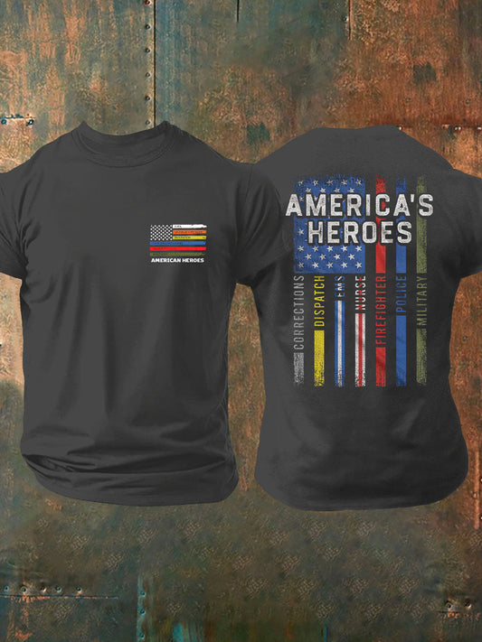 Men's America's Heroes Printed Casual T-Shirt