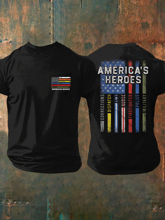 Men's America's Heroes Printed Casual T-Shirt