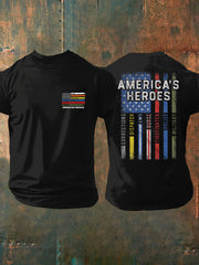Men's America's Heroes Printed Casual T-Shirt