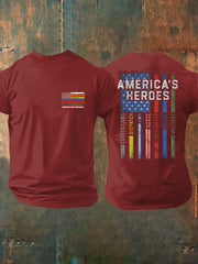 Men's America's Heroes Printed Casual T-Shirt
