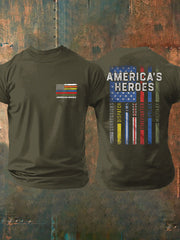 Men's America's Heroes Printed Casual T-Shirt