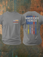 Men's America's Heroes Printed Casual T-Shirt