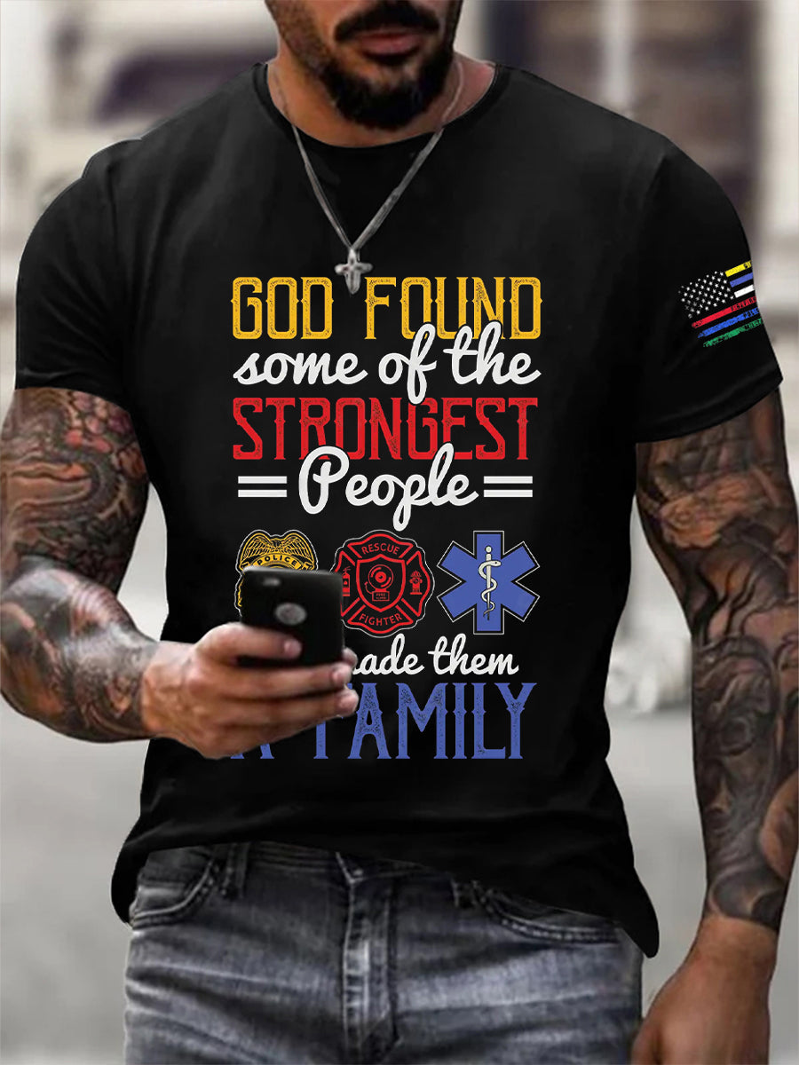Men's God Found Some Strongest People Print T-Shirt