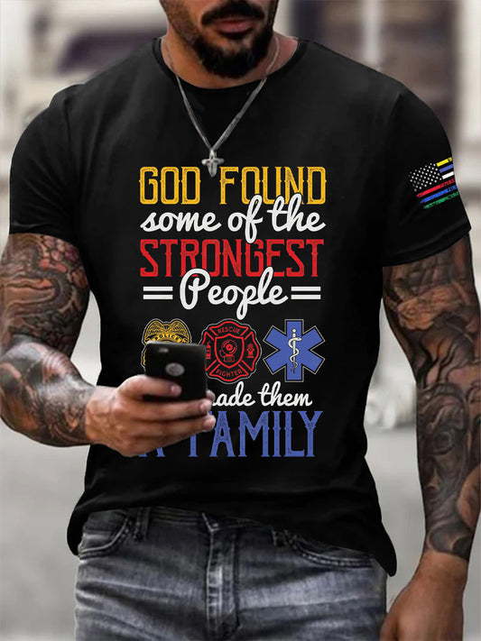 Men's God Found Some Strongest People Print T-Shirt