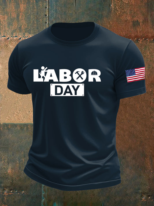 Men's Labor Day Printed T-shirt