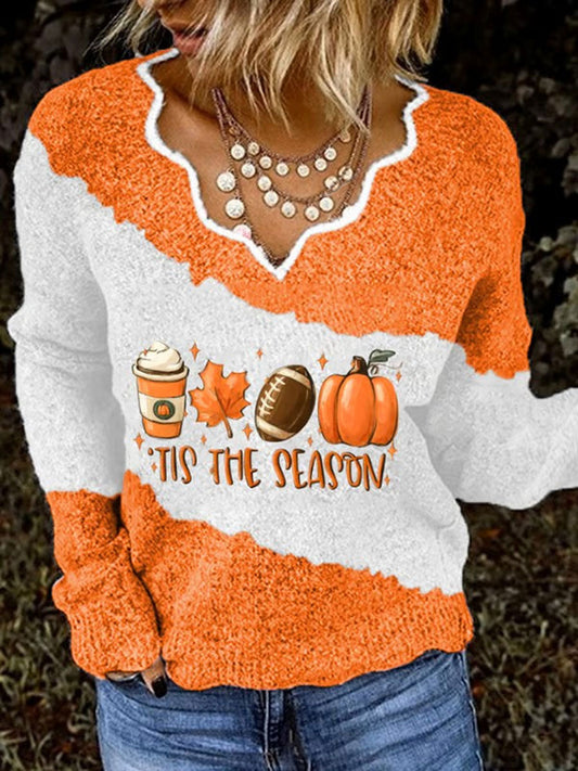 Women's Autumn Festival 'Tis The Season Pumpkin Printed Tops