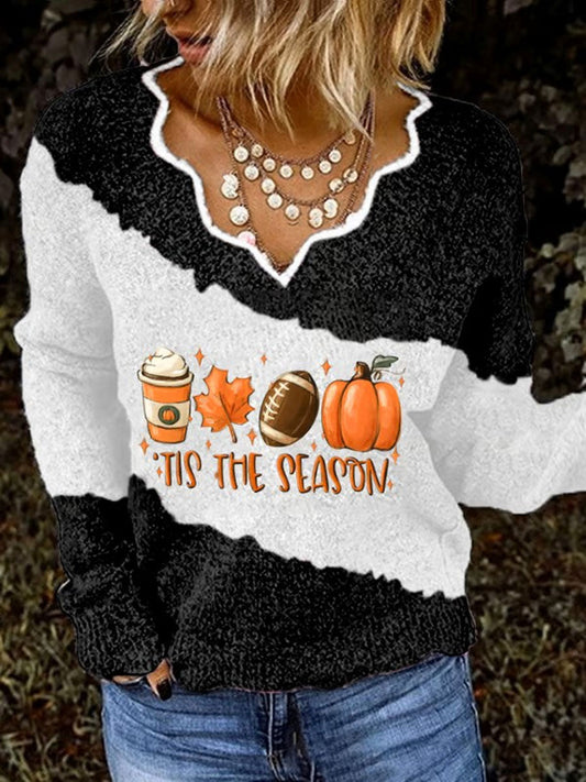 Women's Autumn Festival 'Tis The Season Pumpkin Printed Tops