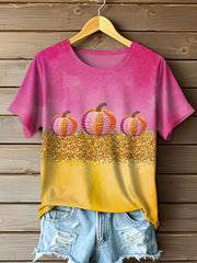 Women's Autumn Festival 'Tis The Season Pumpkin Printed T-shirt